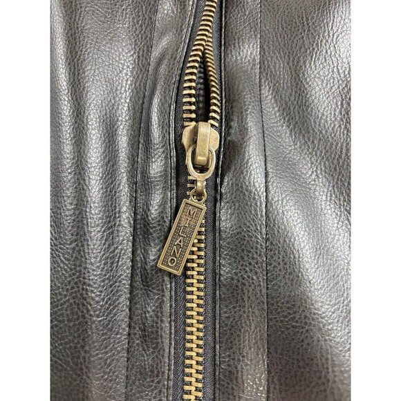 Miletta Faux Leather Coat Jacket Black XL Faux Fur Lining Zip Front Pockets - Picture 10 of 16